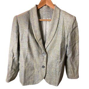 Cotton Tweed Seafoam Green Lightweight Two Button Blazer